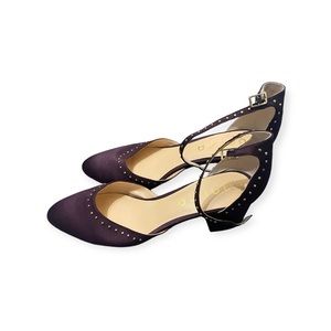 Unisa block heeled pump- plum colored